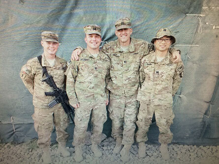 Four people wearing camouflage - Lieutenant Colonel Brian V. Crupi's military service